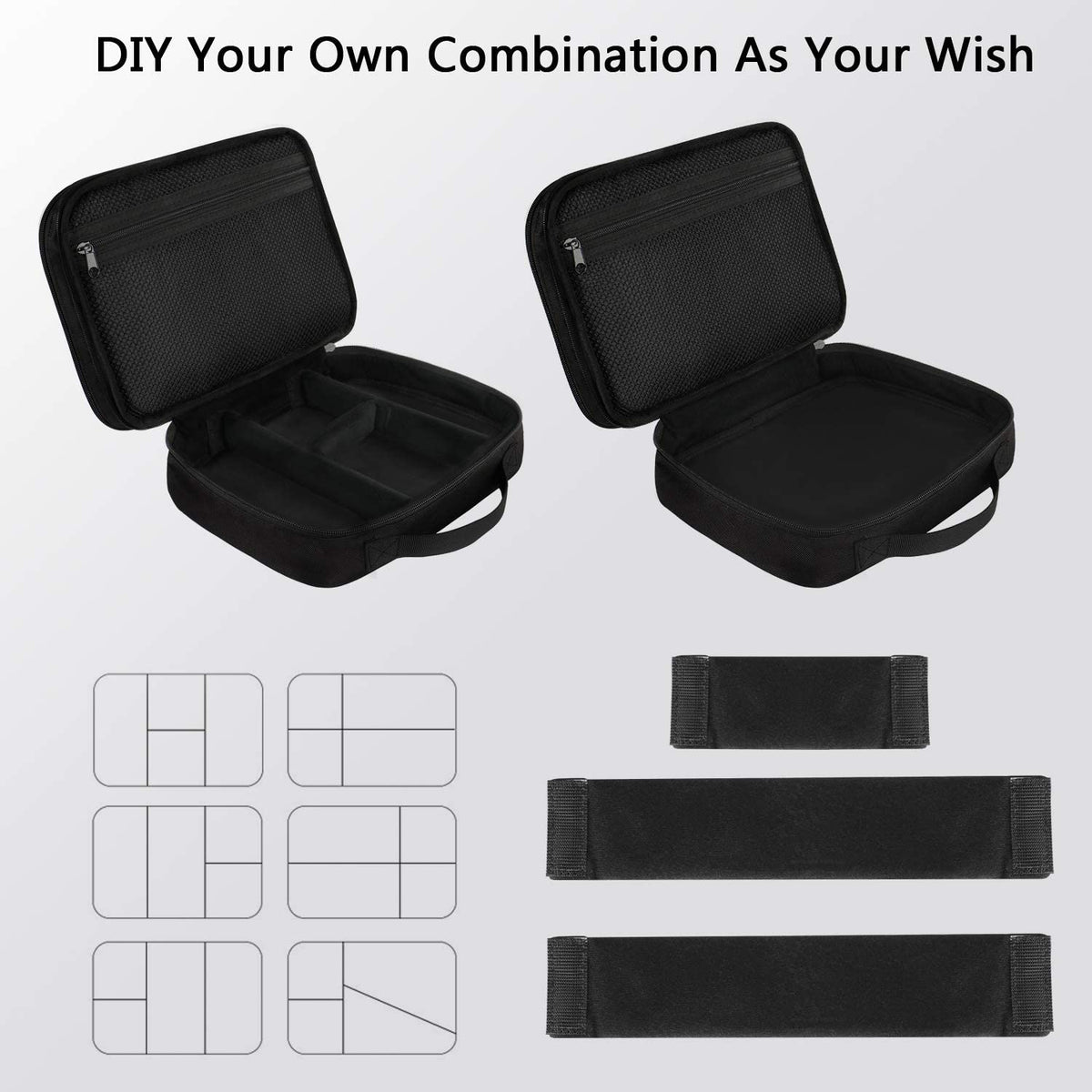 Professional Electronics Organizer Travel Case - Black Cable Management Bag