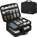 Professional Electronics Organizer Travel Case - Black Cable Management Bag