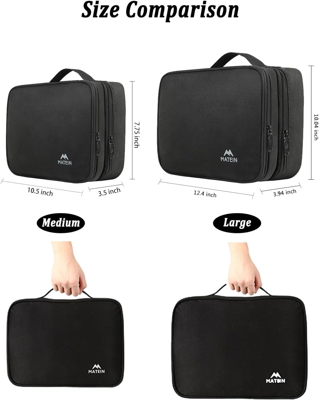 Professional Electronics Organizer Travel Case - Black Cable Management Bag